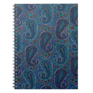 Paisley Blue Indian Boho Art Pattern Notizblock
