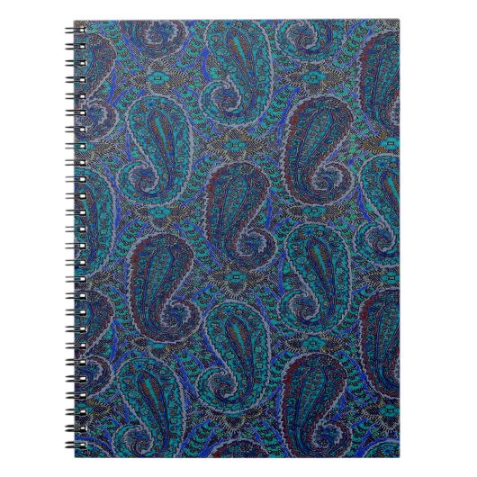 Paisley Blue Indian Boho Art Pattern Notizblock (Vorderseite)