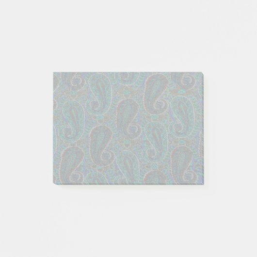 Paisley Blue Indian Boho Art Pattern Post-it Klebezettel (Vorderseite)