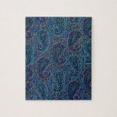 Paisley Blue Indian Boho Art Pattern Puzzle (Vertikal)