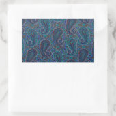 Paisley Blue Indian Boho Art Pattern Rechteckiger Aufkleber (Tasche)