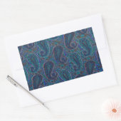 Paisley Blue Indian Boho Art Pattern Rechteckiger Aufkleber (Umschlag)