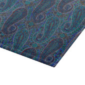 Paisley Blue Indian Boho Art Pattern Schneidebrett (Ecke)