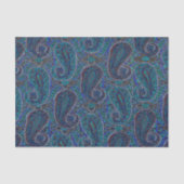 Paisley Blue Indian Boho Art Pattern Seidenpapier (Vorderseite)