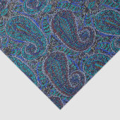Paisley Blue Indian Boho Art Pattern Seidenpapier (Ausschnitt)