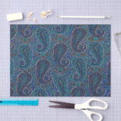 Paisley Blue Indian Boho Art Pattern Seidenpapier (Handwerk)