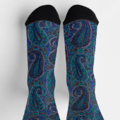 Paisley Blue Indian Boho Art Pattern Socken (Oben)