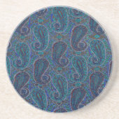Paisley Blue Indian Boho Art Pattern Untersetzer (Vorne)