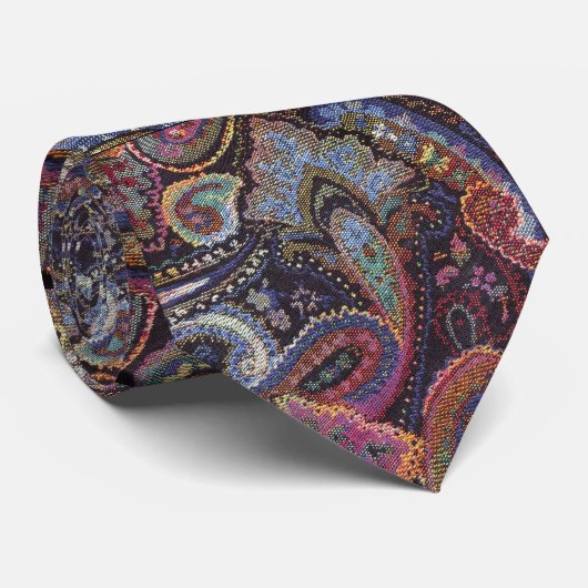 Paisley Blue Large Krawatte (Gerollt)