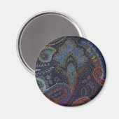 Paisley Blue Magnet (Vorderseite/Rückseite)