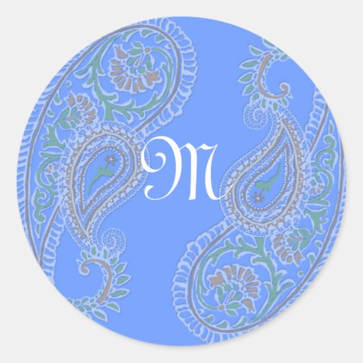 Paisley Blue Stickers (Vorderseite)