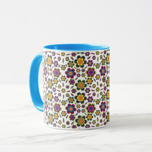 Paisley Blume Design Muster Tasse (Vorderseite Links)