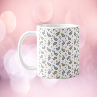 Paisley Blume Dots Green Rose Lila Kaffeetasse