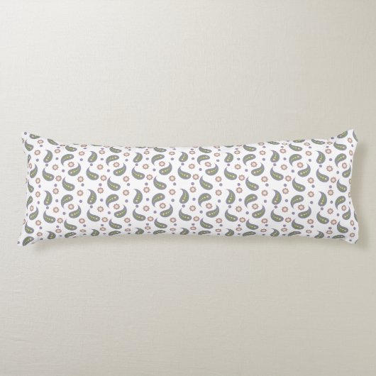 Paisley Blume Dots Muster Grün rosa Lila Seitenschläferkissen (Vorderseite)