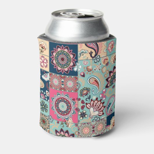 Paisley Blume, Flickwerk Hintergrund, Vintag. Dosenkühler