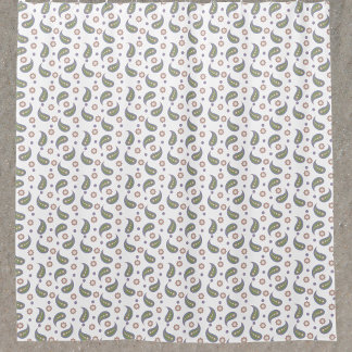 Paisley Blume Polka Dots Green Pink Lila Duschvorhang