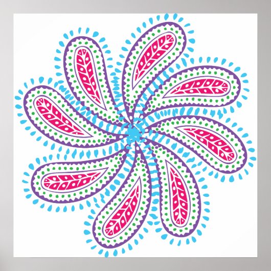 Paisley Blume Poster (Vorne)