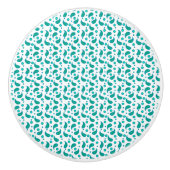 Paisley-Blumen-Boho-Muster Blau Grün Keramikknauf (Vorderseite)