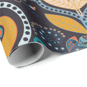 Paisley Blumen nahtlos Muster. Dunkle Kulisse mit Geschenkpapier (Rolleneckpunkt)