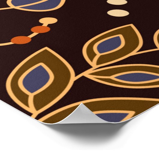 Paisley Blumen nahtlos Muster. Dunkle Kulisse Poster (Ecke)