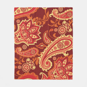 Paisley, Blumen: ornamentales nahtloses Muster Fleecedecke