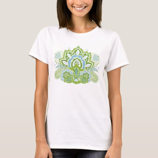 Paisley-Blumen-T - Shirt (Vorderseite)