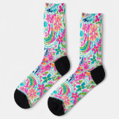 Paisley-Blumendesign Socken (Linkes Detail)