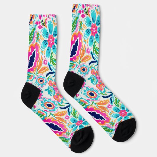 Paisley-Blumendesign Socken (Rechts)