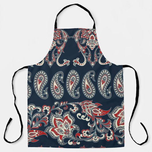 Paisley, blumengeschmückt, Damast Vintag. Schürze (Vorderseite)