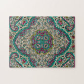 Paisley Blumenmuster aquamarines silberrosa Böhm Puzzle (Horizontal)