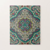 Paisley Blumenmuster aquamarines silberrosa Böhm Puzzle (Vertikal)