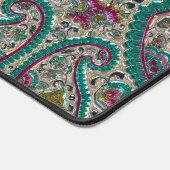 Paisley Blumenmuster aquamarines silberrosa Böhm Schreibtischunterlage (Ecke)