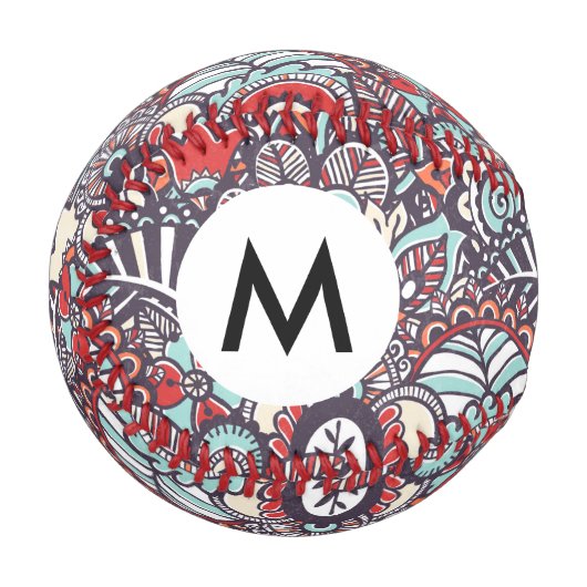 Paisley-Blumenmuster Baseball (Vorderseite Links)