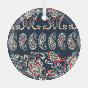 Paisley-Blumenmuster, Damast-Vintage-Muster. Ornament Aus Glas
