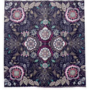 Paisley-Blumenmuster Duschvorhang