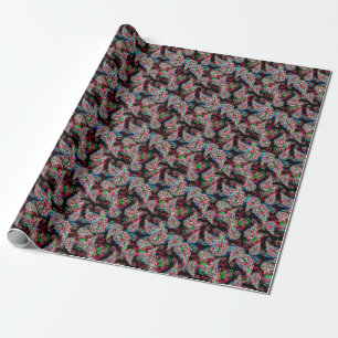 Paisley Blumenmuster, ethnischer Hintergrund. Geschenkpapier