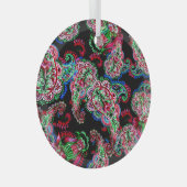 Paisley Blumenmuster, ethnischer Hintergrund. Ornament Aus Glas (Vorderseite Rechts)