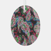 Paisley Blumenmuster, ethnischer Hintergrund. Ornament Aus Glas (Vorderseite links)