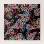 Paisley Blumenmuster, ethnischer Hintergrund. Puzzle (Horizontal)