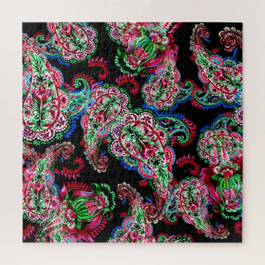 Paisley Blumenmuster, ethnischer Hintergrund. Puzzle (Vertikal)