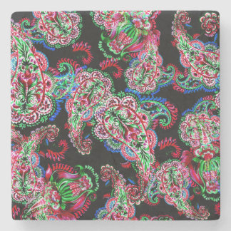 Paisley Blumenmuster, ethnischer Hintergrund. Steinuntersetzer
