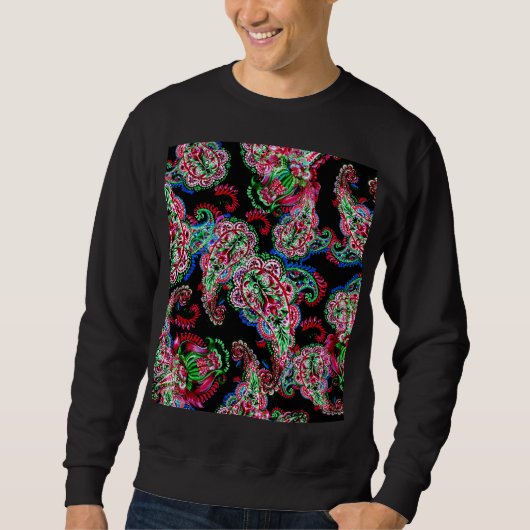 Paisley Blumenmuster, ethnischer Hintergrund. Sweatshirt (Vorderseite)