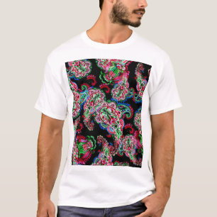 Paisley Blumenmuster, ethnischer Hintergrund. T-Shirt