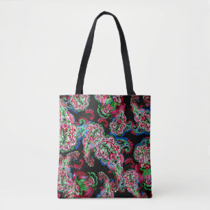 Paisley Blumenmuster, ethnischer Hintergrund. Tasche