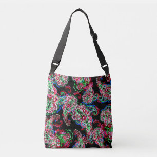 Paisley Blumenmuster, ethnischer Hintergrund. Tragetaschen Mit Langen Trägern
