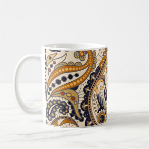 Paisley-Blumenmuster: Farbige nahtlose Gestaltung Kaffeetasse