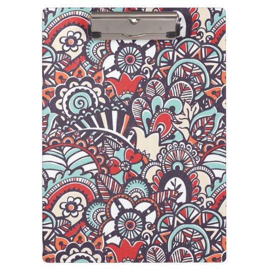 Paisley-Blumenmuster Klemmbrett (Vorderseite)