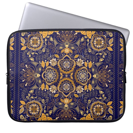 Paisley-Blumenmuster Laptopschutzhülle (Vorderseite)