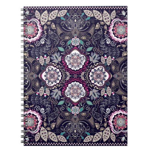 Paisley-Blumenmuster Notizblock (Vorderseite)