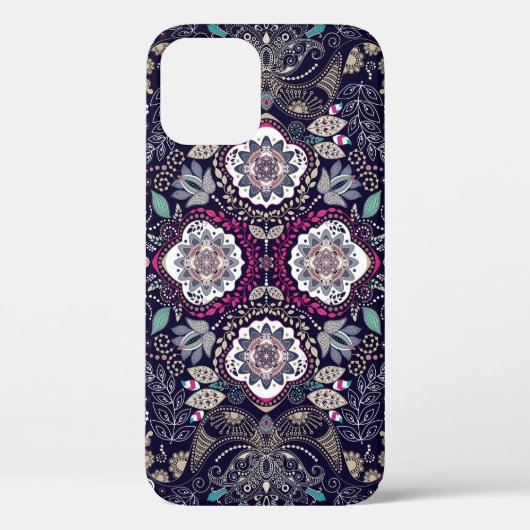 Paisley Blumenmuster, quadratisches Taschendesign. Case-Mate iPhone Hülle (Rückseite)